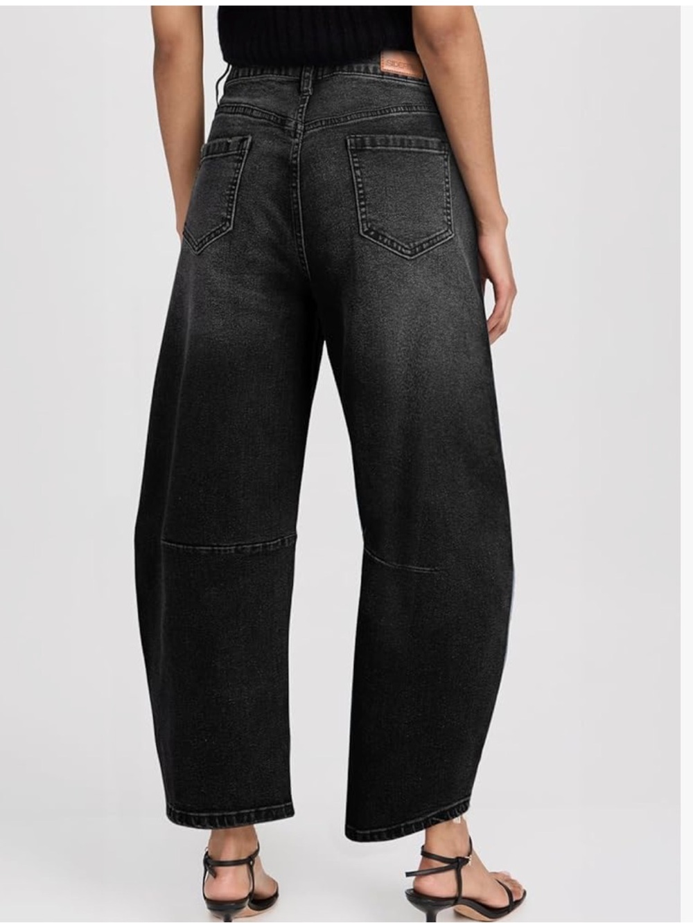 Women's Barrel Jeans Wide Leg Vintage Mid Rise Y2k Baggy Boyfriend Denim Pants - Picture 2 of 12